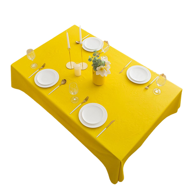 ПВХ-покрывало прямоугольное лимонное с тканевым узором