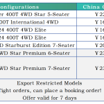 EXEED 2024 and 2025 new vehicles