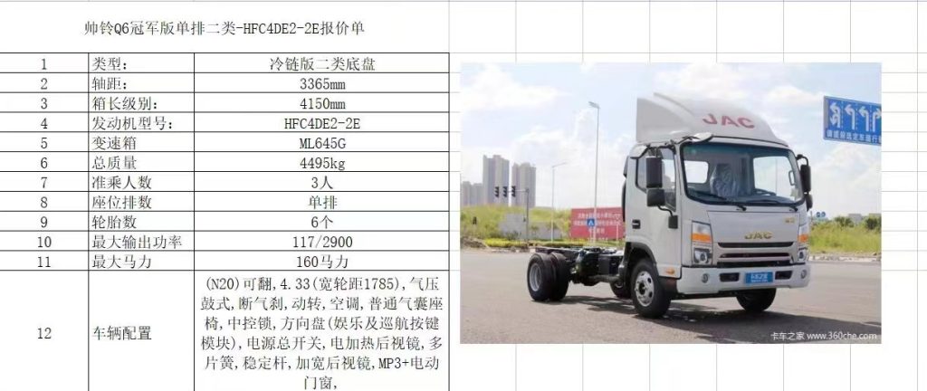 JAC Shuai Ling Q6 Fuel Refrigerated Truck - Huishida Trading