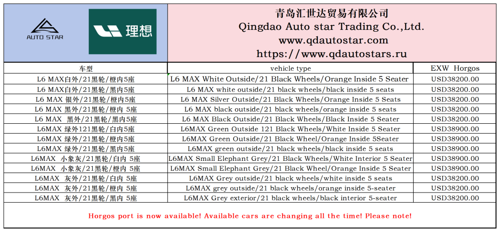 Ideal L6 MAX available at Horgos Port - Huishida Trading