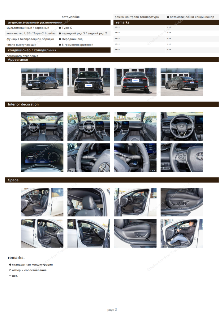 FAW Toyota Avalon 2024 Twin Engine 2.5L Limited Signature Edition - Huishida Trading