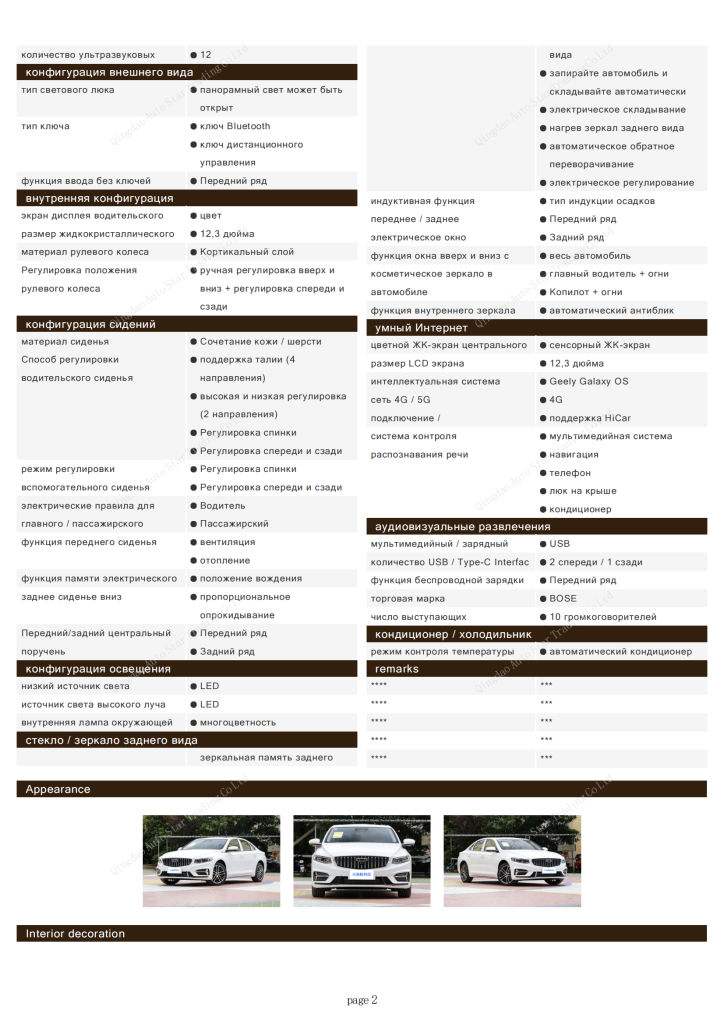 Geely Preface 2024 2.0TD Xiaohan Edition - Huishida Trading