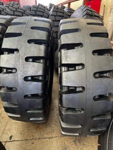 OTR tires with deep lug pattern for construction mine site