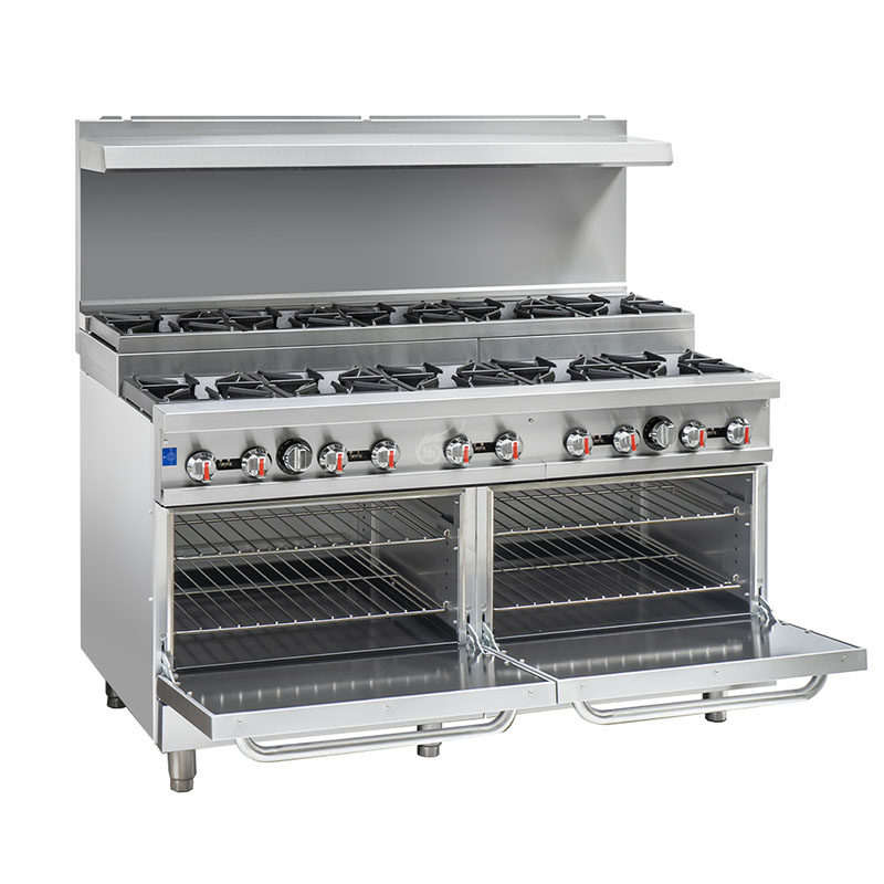 Коммерческая газовая плита с 10 конфорками и многоуровневым дизайном (RGR60LS)