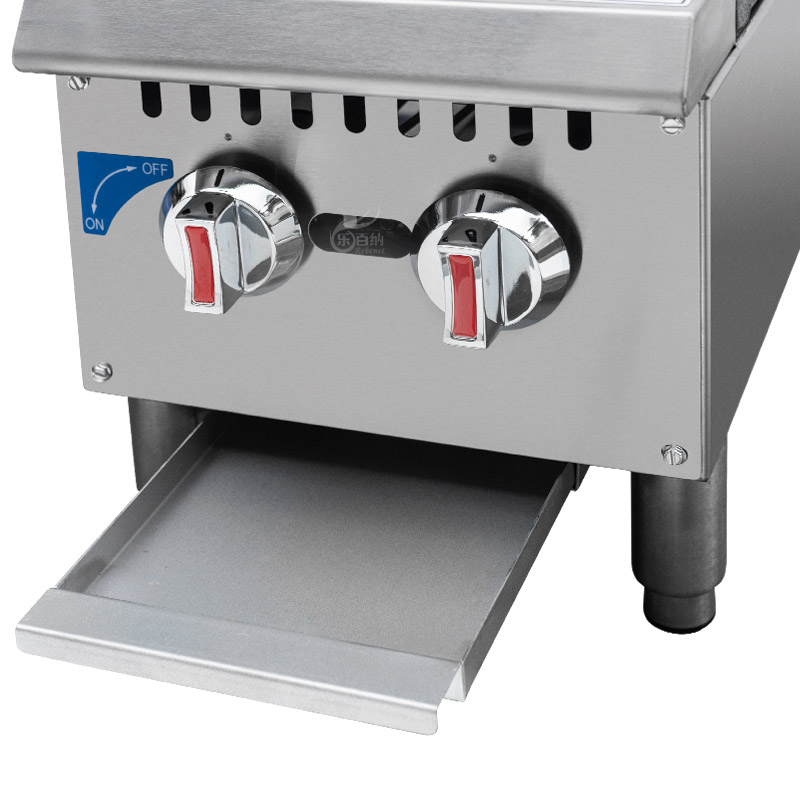 2-конфорочная настольная коммерческая газовая плита с чугунными горелками (GHP-2L)