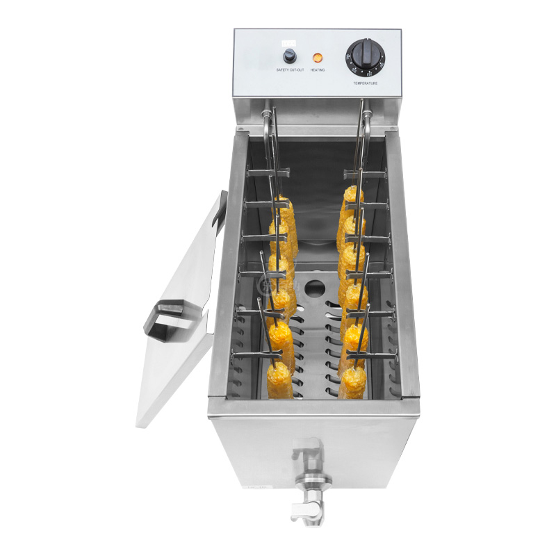 Промышленная фритюрница для корн-догов и хот-догов на 12 шпажек с зажимами, 16 литров (DF-16L)