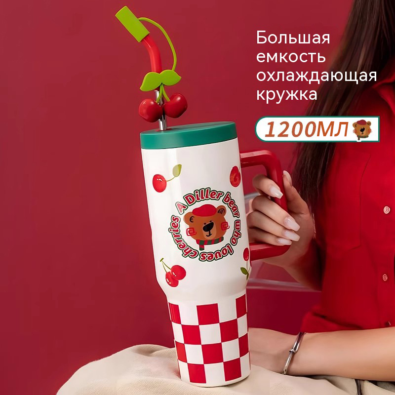 Термос из нержавеющей стали большой емкости объемом 1,2 л с индивидуальным логотипом, оптовая продажа – 12 часов сохранения тепла / 24 часа сохранения холода, конструкция с трубочкой, герметичная и герметичная, прямые поставки с завода