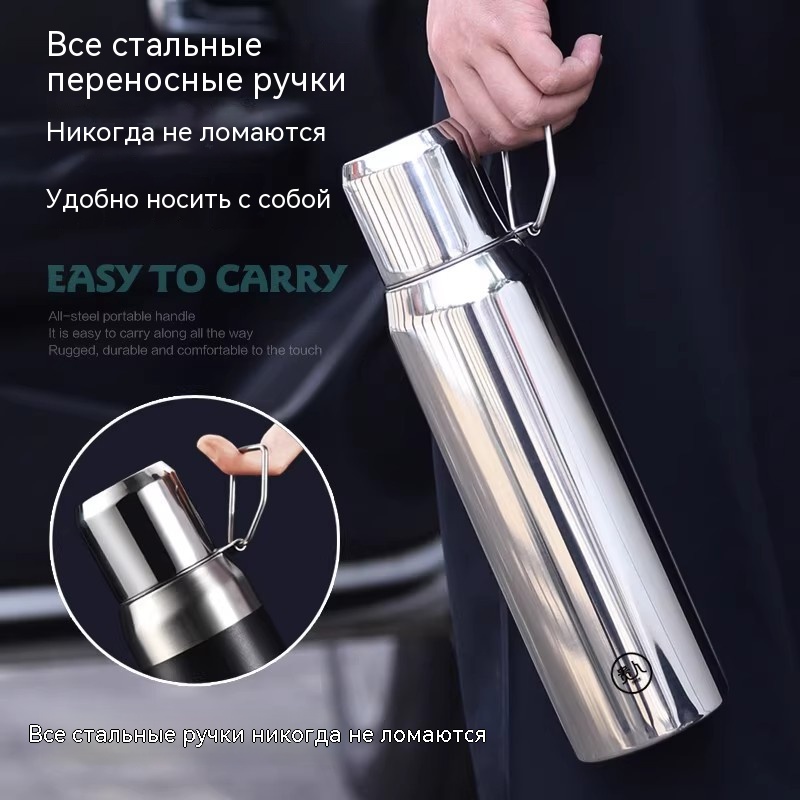 Термокружка из нержавеющей стали большой емкости 1 л с индивидуальным логотипом, оптовая продажа – сохранение тепла 12 часов / сохранение холода 24 часа, герметичная и герметичная, прямые поставки с завода