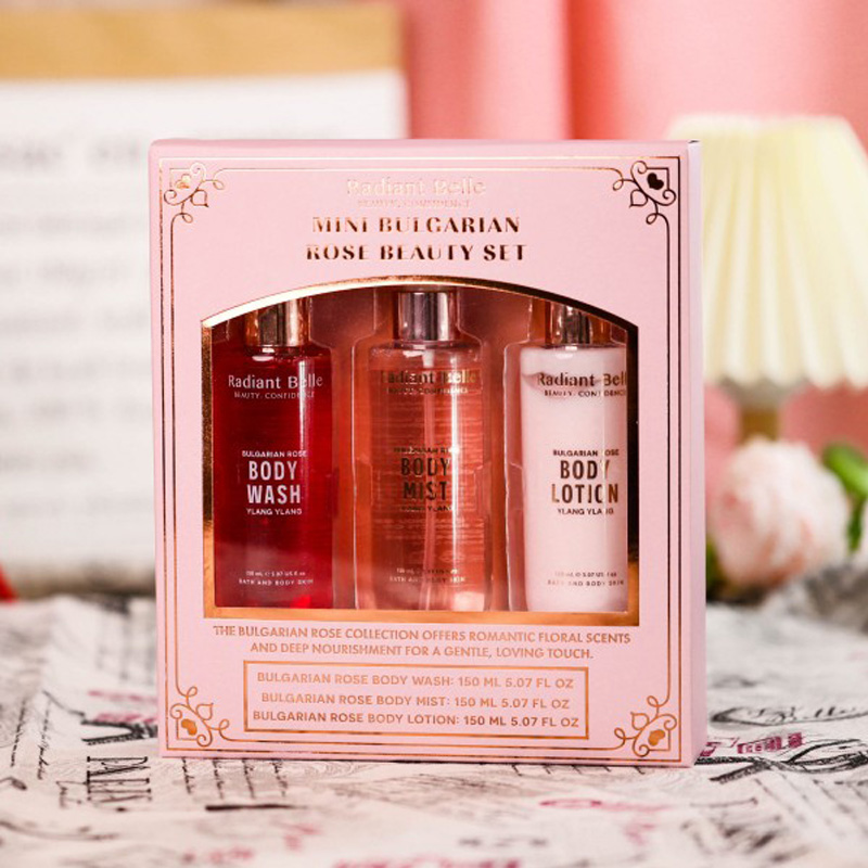 Индивидуальный аромат | Новый дизайн набора для ванны и душа 2026 года (гель для душа 155 мл + лосьон для тела 150 мл + дезодорант-спрей 155 мл + изысканная подарочная коробка)