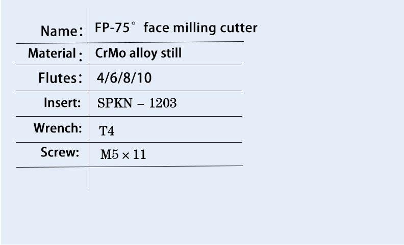 FP-75°面铣刀盘 3