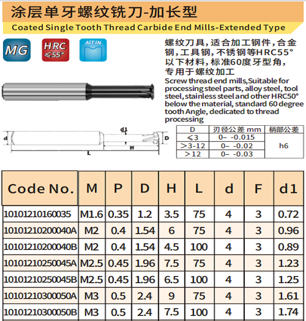 涂层单牙加长1