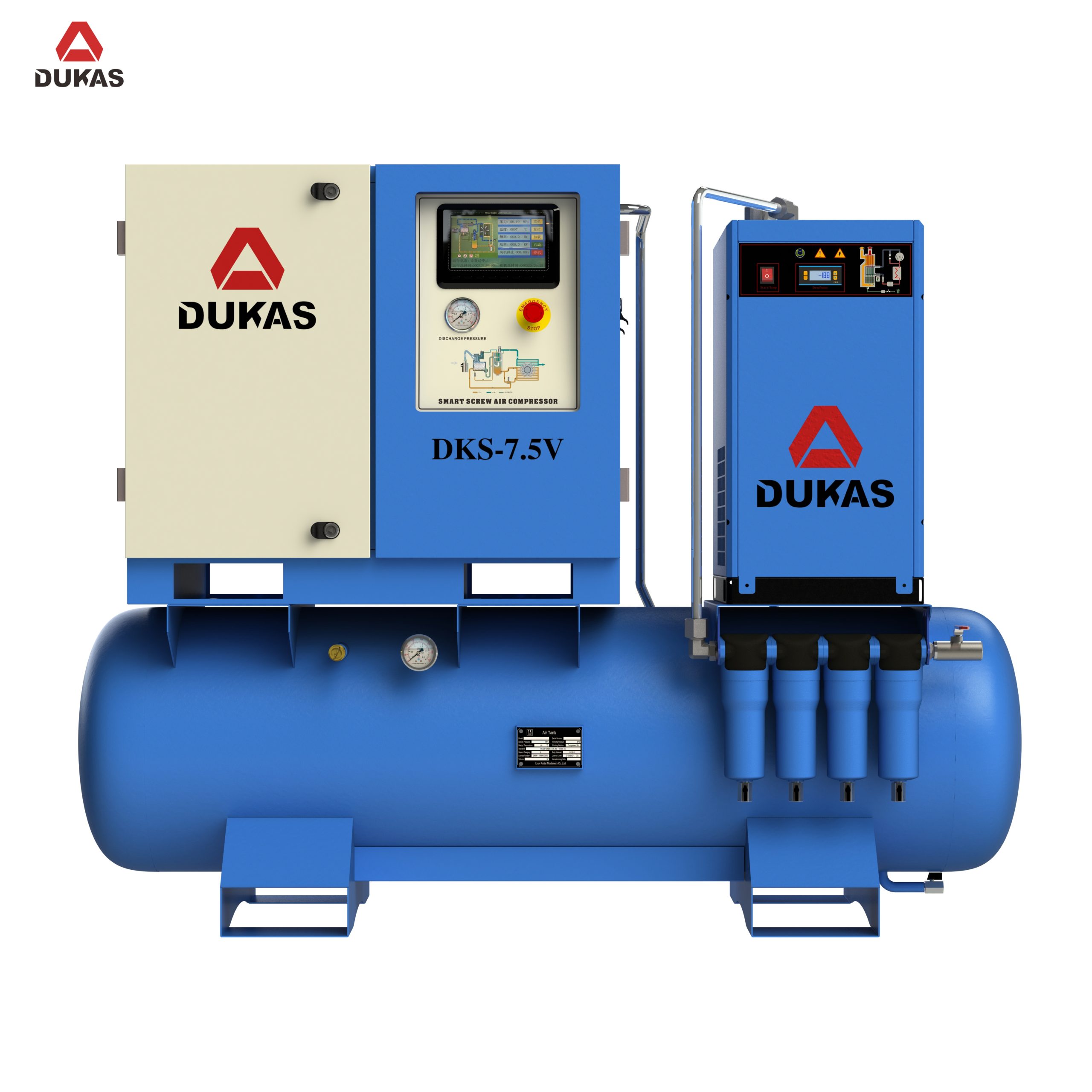 Винтовой воздушный компрессор 4-в-1 для лазера Портативный встроенный винтовой воздушный компрессор 4-в-1 - Shandong Dukas Machinery Manufacturing Co., LTD.