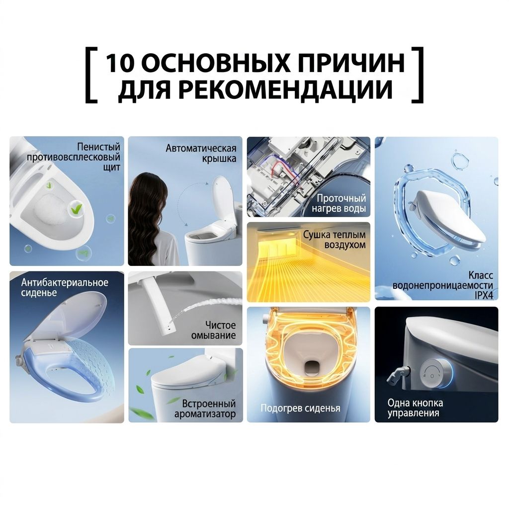 Умная крышка-сиденье для унитаза с учётом эргономики V1-T5