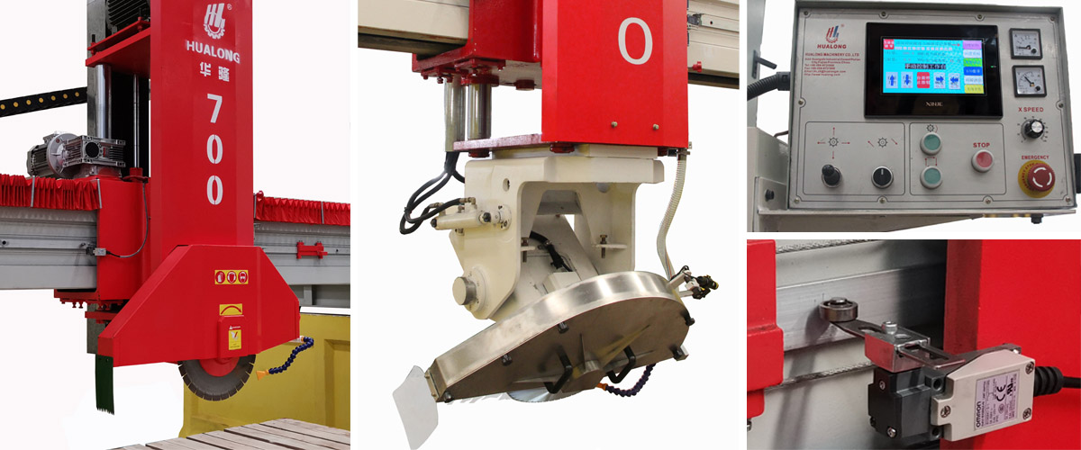 Cutting head of granite bridge saw