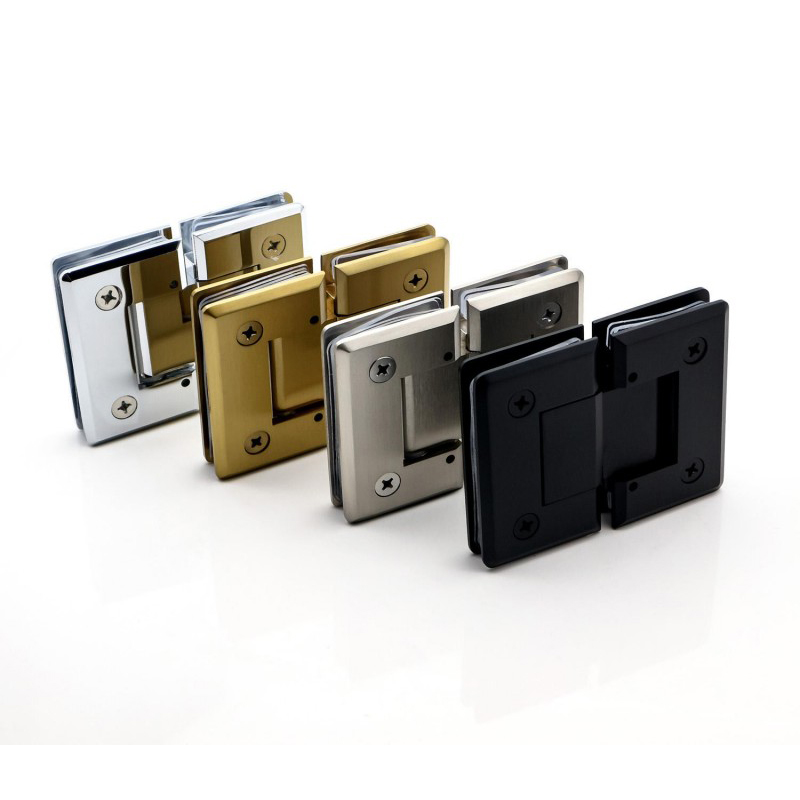 Современная петля для душевой стеклянной двери из нержавеющей стали 304 с сатинированным золотистым покрытием, обеспечивающая плавный закрывание на 180 градусов, подходит для ванных комнат, отелей и офисов