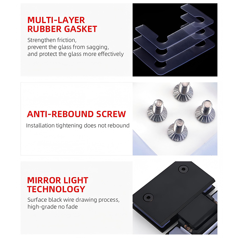 Современная петля для душевой стеклянной двери из нержавеющей стали 304 с сатинированным золотистым покрытием, обеспечивающая плавный закрывание на 180 градусов, подходит для ванных комнат, отелей и офисов