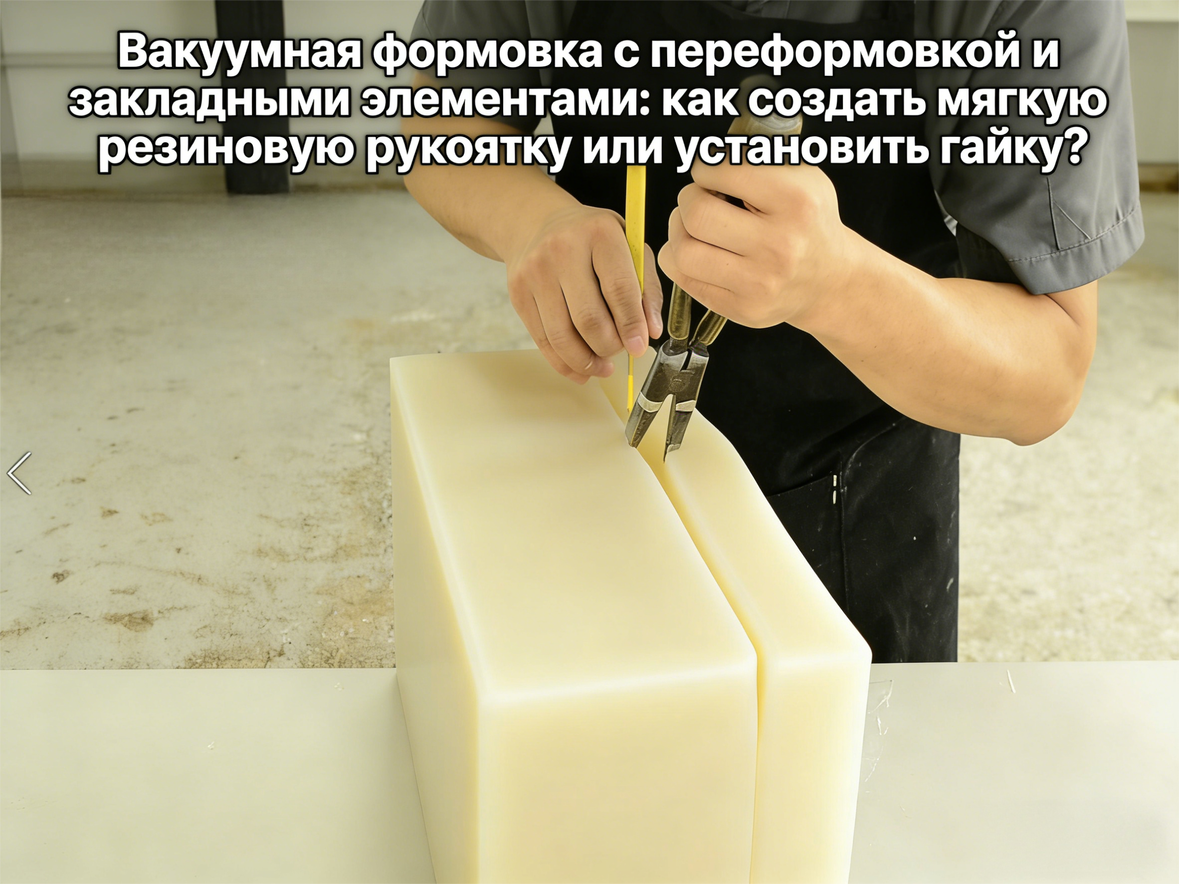 Вакуумная формовка с переформовкой и закладными элементами: как создать мягкую резиновую рукоятку или установить гайку?