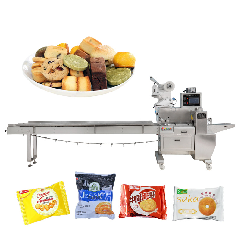 Оборудование для автоматической упаковки печенья и закуски Горизонтальная машина для упаковки