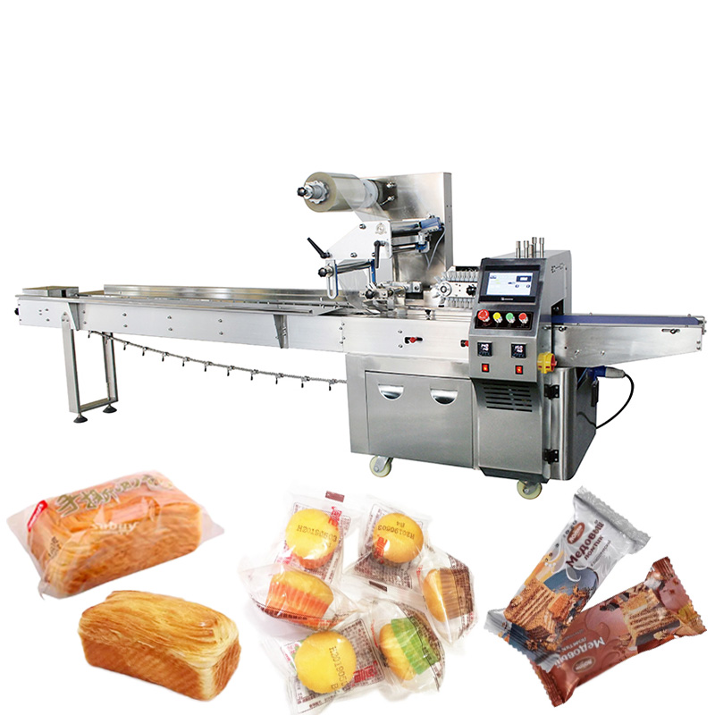 Полностью автоматическая фасовочно-машина для упаковки для упаковки хлеба и пищевых продуктов с азотным наполнением