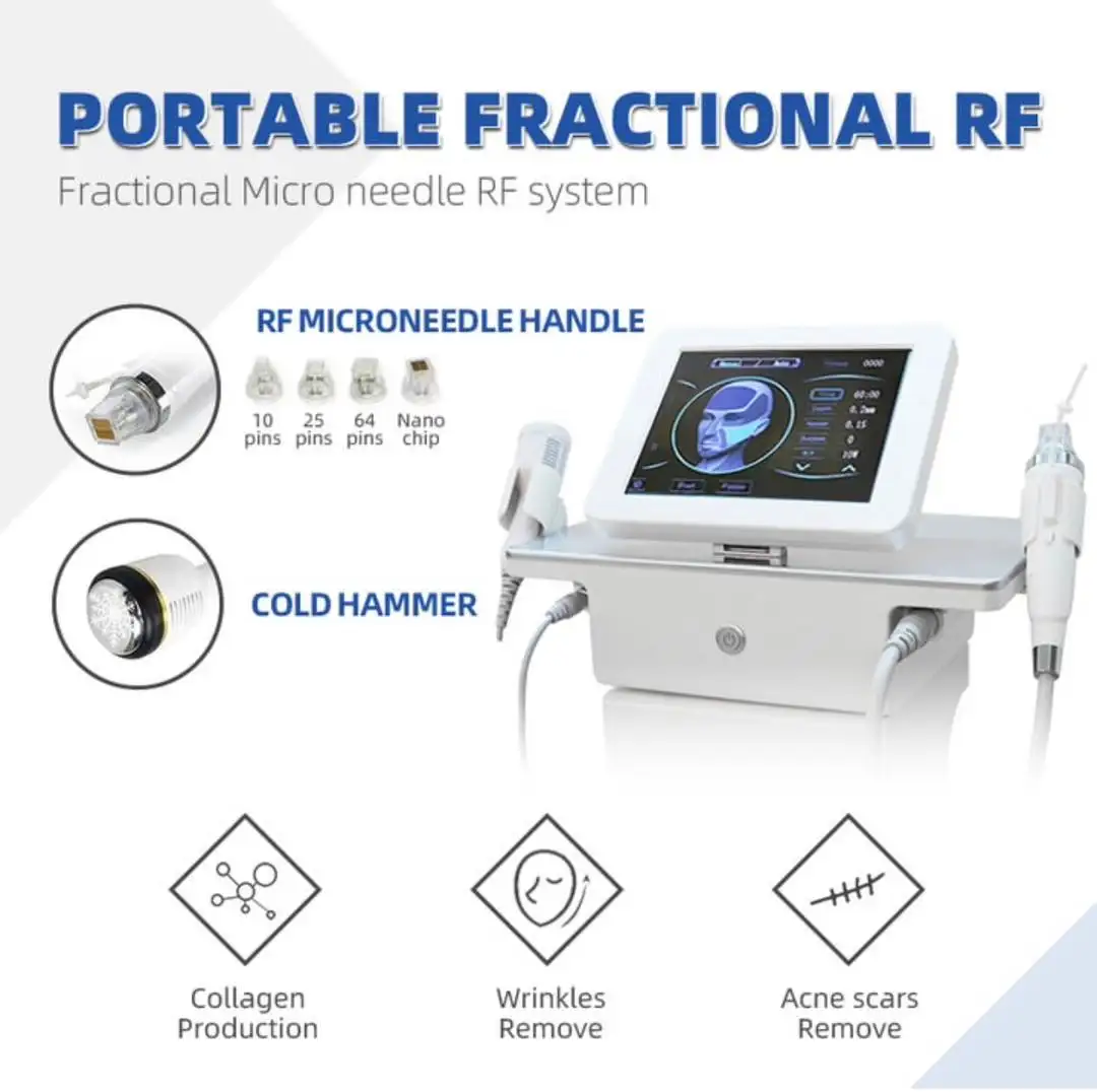Ручка или 2 ручки, фракционная радиочастотная машина для подтяжки кожи, радиочастотный микронидлинг