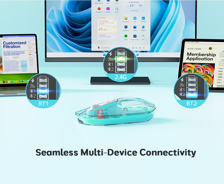 2.4G & Возможность подключения Bluetooth для гибкого удобства