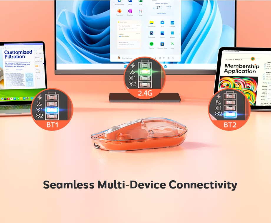2.4G & Возможность подключения Bluetooth для гибкого удобства