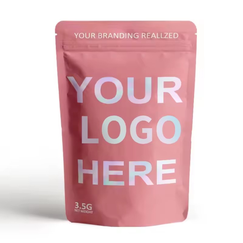 Индивидуально изготовленные 35 майларовых пакетов 14 г из пищевой алюминиевой фольги с застежкой-молнией, устойчивые, с защитой от запахов, для печенья с защитой от детей