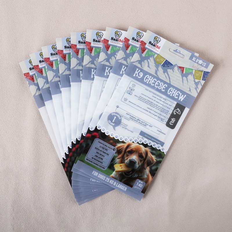 Пищевой вакуумный пакет с индивидуальной печатью и отверстием для крючка