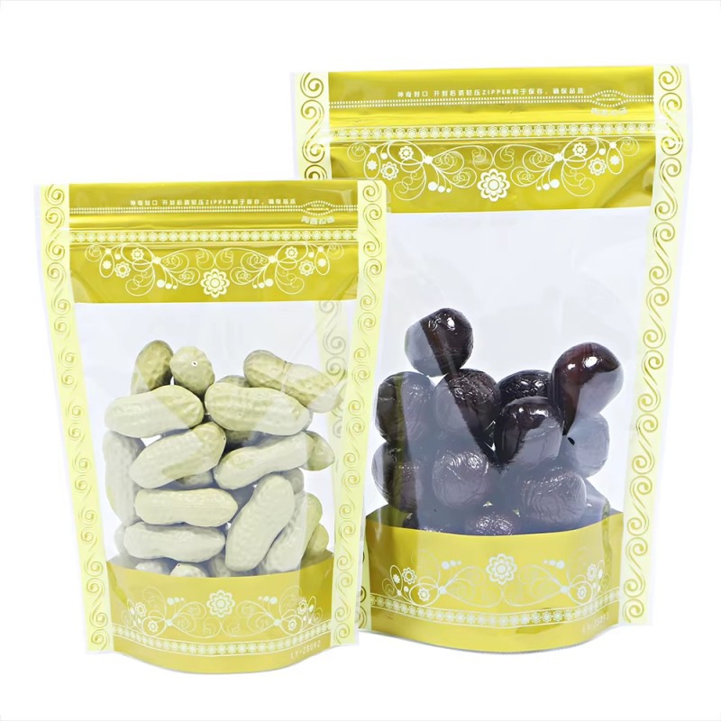 Аптовы залаты друк, стаячы мяшок на маланцы, кропкавыя прамыя сухафрукты, запячатаны мяшок на маланцы, мяшок на маланцы з залатым абадком