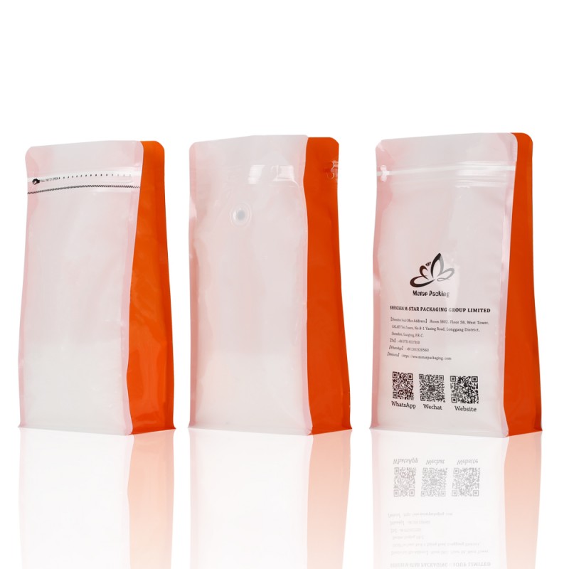 Пакеты з плоскім дном на заказ для кававых зерняў, гарбаты з клапанам, біяраскладальная алюмініевая фальга, пакет на зашпільцы для кавы