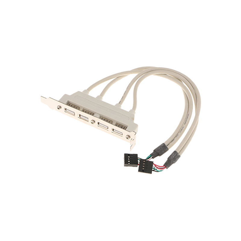 Двухплатный 9-контактный разъем для 4-портового гнездового разъема USB 2.0 PCI-кабеля