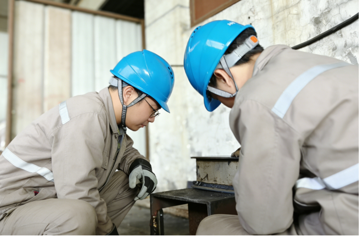 Ученики собрались вместе и повторяют свойства материалов, которым их обучил мастер.