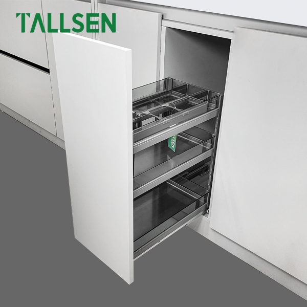 PO6282 Стеклянная многофункциональная корзина для кухонного ящика