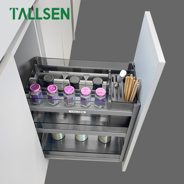 PO6282 Стеклянная многофункциональная корзина для кухонного ящика