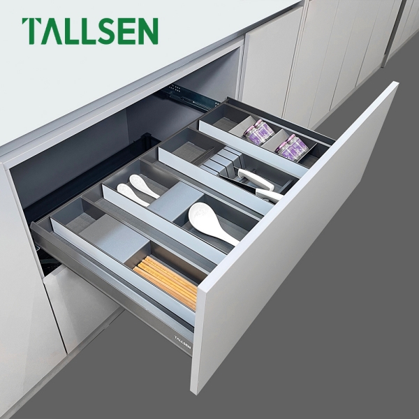 PO6287 Алюминиевая многофункциональная корзина для кухонного ящика