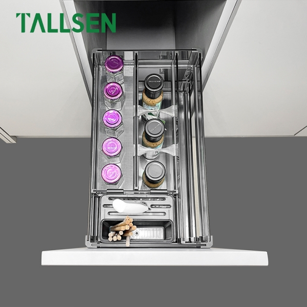 PO6282 Стеклянная многофункциональная корзина для кухонного ящика