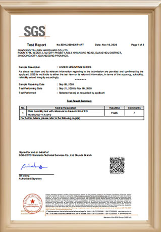 Сертификат SGS на подкладную горку-SDHL2009025714FT