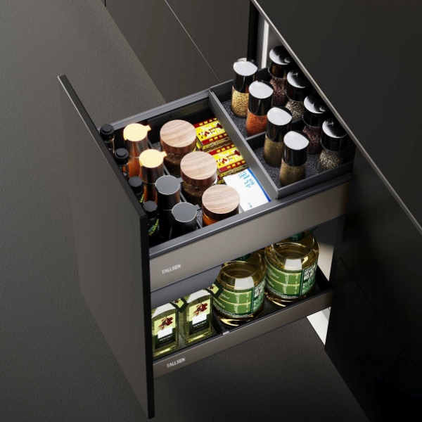 PO6299 Корзина для хранения приправ с внутренним ящиком для кухни