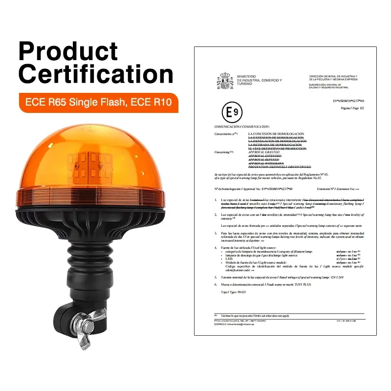 Лампа янтарного цвета 10-36 В, крепление DIN для трактора
