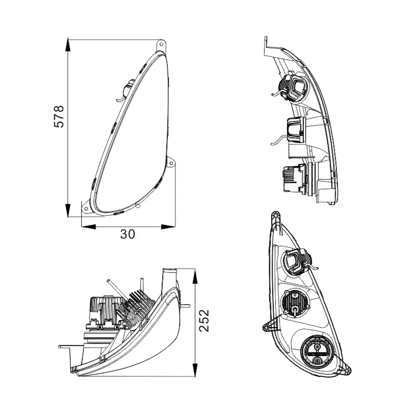Сертифицированная по стандарту Emark светодиодная фара мощностью 100 Вт для трактора New Holland серии T7 (правая/левая)