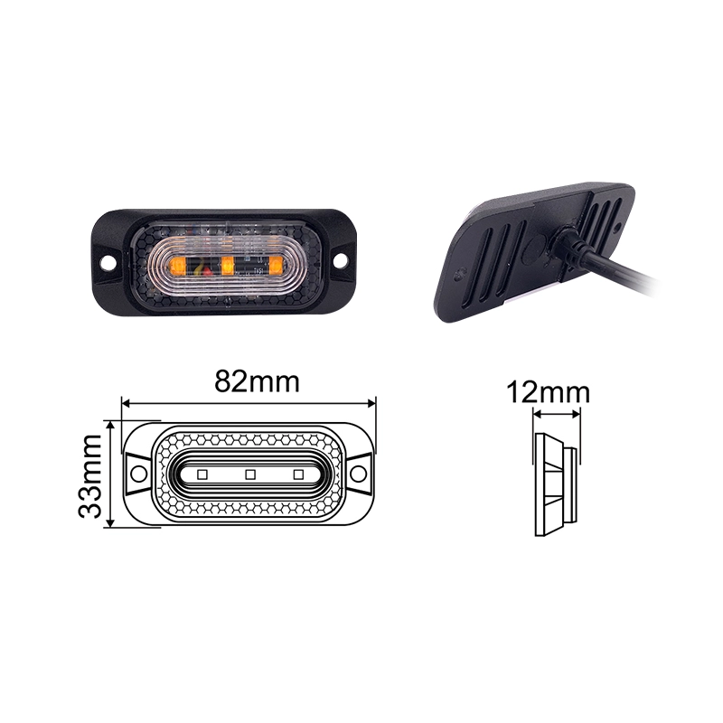 Ультратонкий светодиодный сигнальный стробоскоп 12–24 В