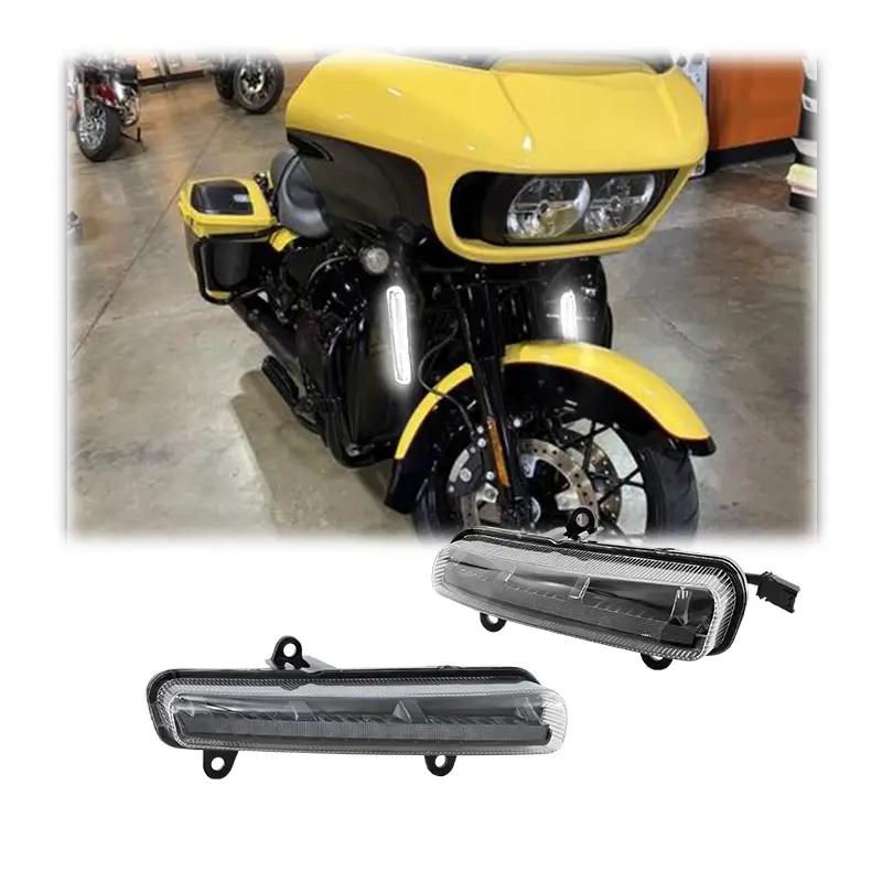 Комплект дневных ходовых огней и указателей поворота для нижней части обтекателя (пара) для мотоцикла Harley Davidson.