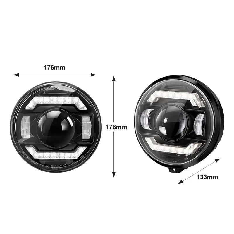 Круглая светодиодная фара диаметром 7 дюймов, мощностью 75 Вт, для мотоцикла Harley Davidson.