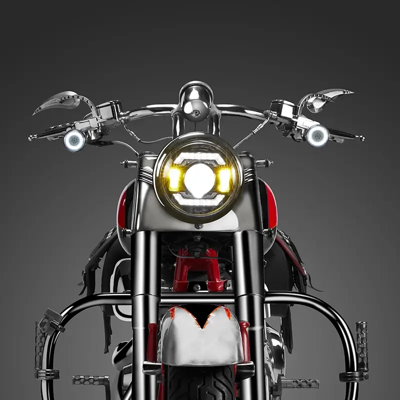 Круглая светодиодная фара диаметром 7 дюймов, мощностью 75 Вт, для мотоцикла Harley Davidson.