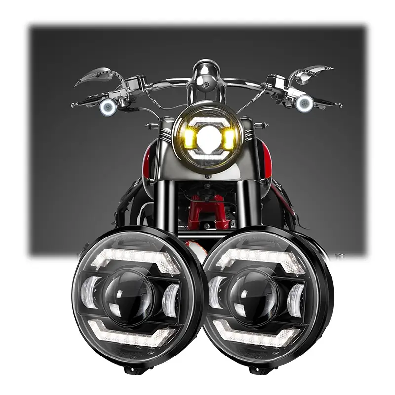 Круглая светодиодная фара диаметром 7 дюймов, мощностью 75 Вт, для мотоцикла Harley Davidson.