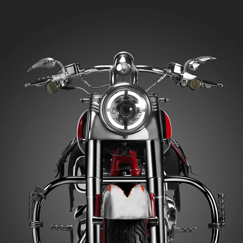 Круглая светодиодная фара для мотоцикла Harley Davidson, 75 Вт, 7 дюймов, с яркими белыми дневными ходовыми огнями.