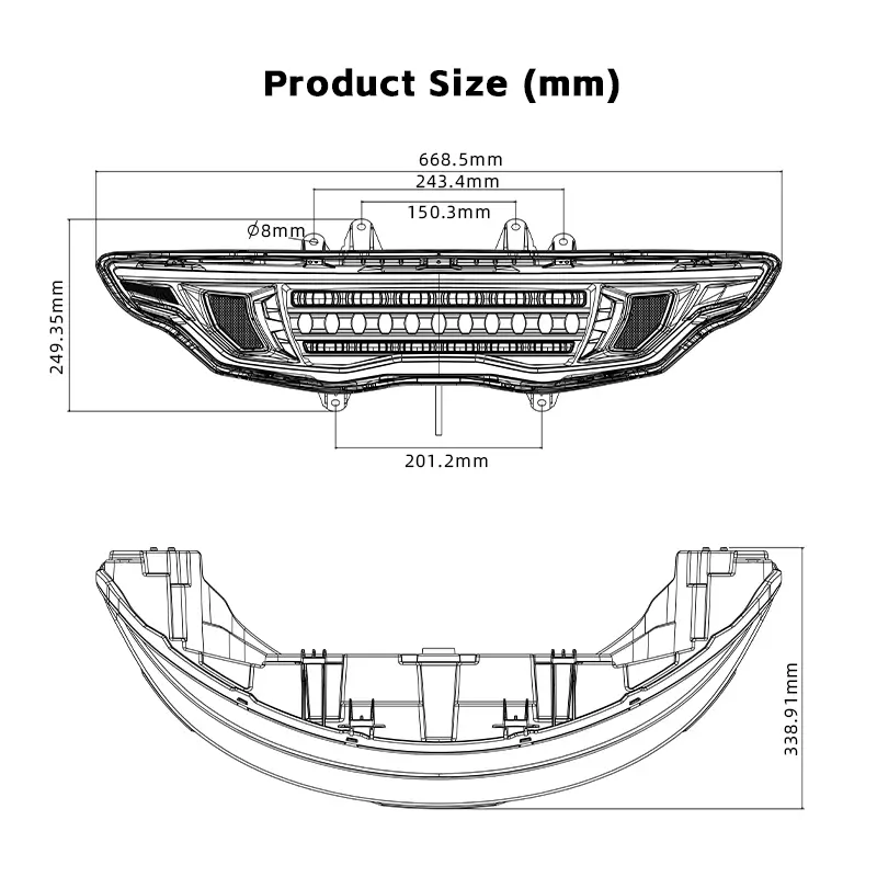 Передняя светодиодная фара Harley Davidson с матричным проектором.