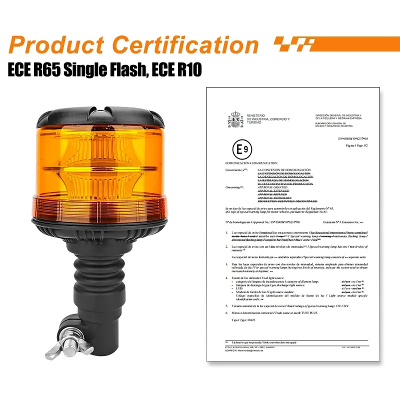 Светодиодный янтарный сигнальный маяк 10-36 В с DIN-разъемом для сельскохозяйственной техники.