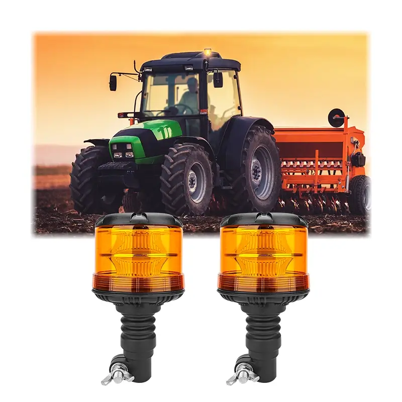 Светодиодный янтарный сигнальный маяк 10-36 В с DIN-разъемом для сельскохозяйственной техники.