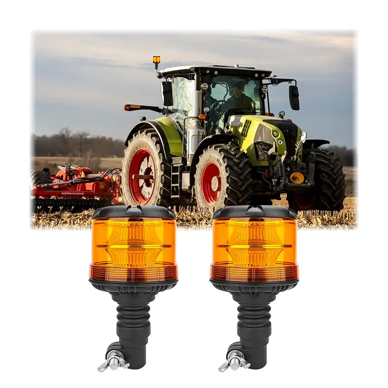 Светодиодный янтарный сигнальный маяк 10-36 В с DIN-разъемом для сельскохозяйственной техники.